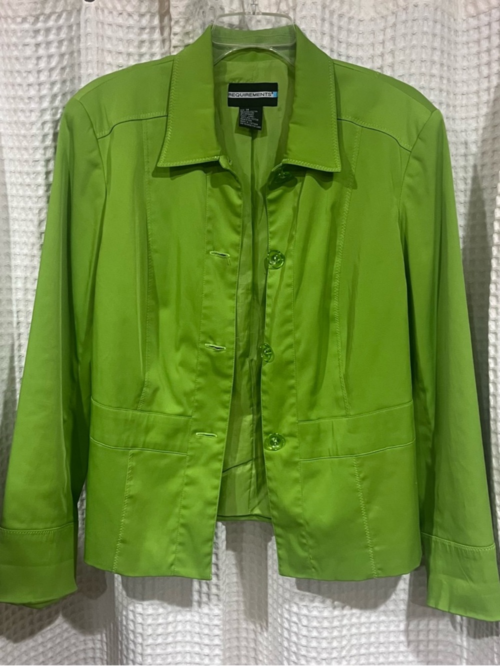 Requirements Bright Lime Green Women's Button-Front Jacket